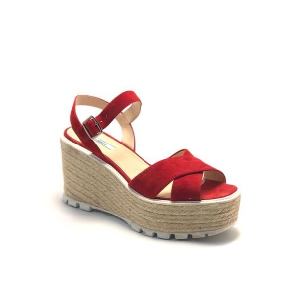 PRADA Cross Strap Platform Wedge Sandals Size Eu:40 - Picture 1 of 12